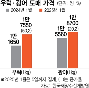 '우럭에 소주 한잔' 못 하나요 … 출하량 반토막에 가격 50%치솟아