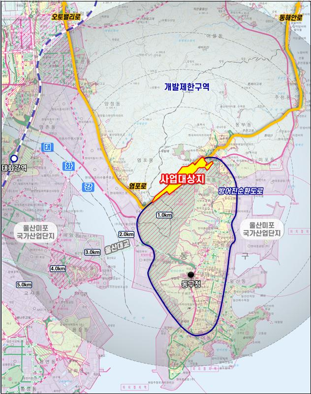 울산 남목일반산업단지 위치도. 울산시