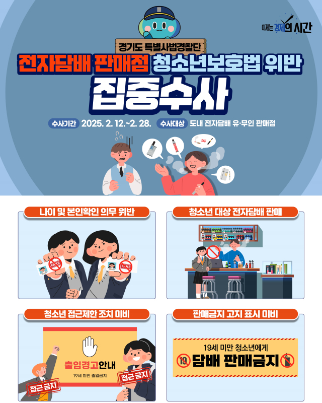 경기도 유·무인 전자담배 판매점 대상 불법행위 수사 안내문. 이미지 제공 = 경기도