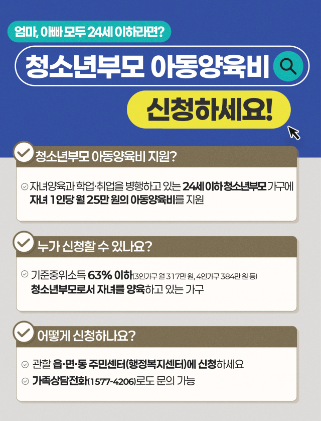 청소년부모 아동양육비 홍보물. 사진 제공=전라남도