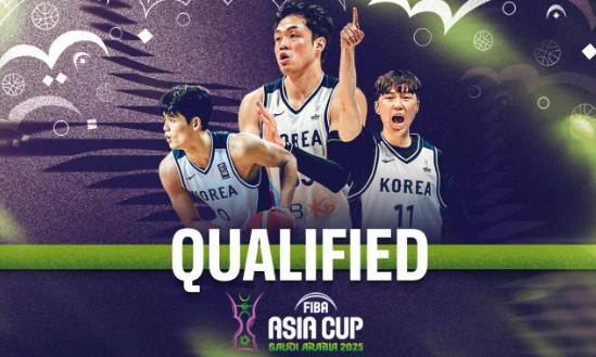 2025 국제농구연맹(FIBA) 아시아컵 본선 진출을 확정지은 한국 남자 농구대표팀. 국제농구연맹(FIBA) 홈페이지