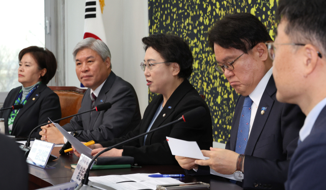 김선민(가운데) 조국혁신당 대표 권한대행이 5일 국회에서 열린 탄핵을 넘어 더 탄탄한 대한민국으로 특별위원회에서 발언하고 있다. 연합뉴스