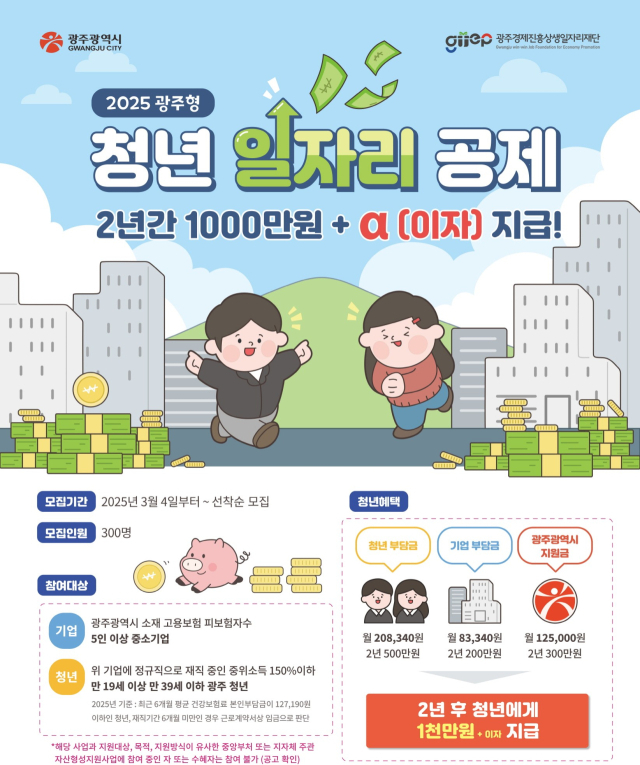 ‘광주형 청년일자리 공제 사업’ 안내 포스터. 사진 제공=광주광역시