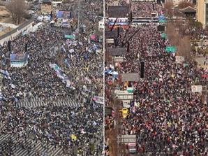 “당장 파면” vs “즉각 복귀”…둘로 갈라진 광장