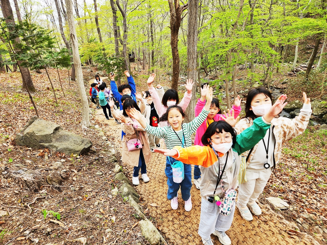 전남 보성군 제암산 자연휴양림 안심 어린이 놀이터에서 아이들이 즐거운 한때를 보내고 있다. 민선 8기 들어 보성군은 아이키우기 좋은 도시를 위한 체계적인 정책을 수립해 3년 연속 출생아를 늘리는 기염을 토했다. 사진 제공=보성군