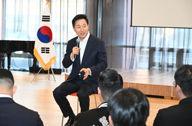 세훈 서울시장이 19일 서울 동작구 숭실대학교에서 열린 전국총학생회협의회 초청 특강에서 발언하고 있다. 사진 제공=서울시