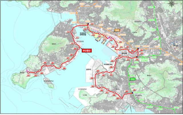 부산도시철도 부산항선 노선도. 사진제공=부산시
