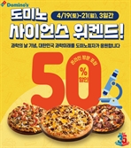 쿠폰 받고 피자 먹자…도미노피자, ‘도미노 사이언스 위켄드’ 진행