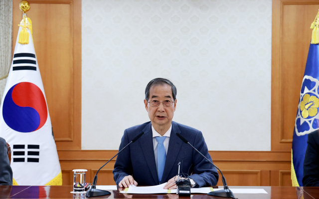 한덕수 대통령 권한대행 국무총리가 21일 정부서울청사에서 열린 경제안보전략 태스크포스(TF) 회의에서 발언하고 있다. 연합뉴스
