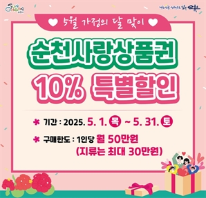 민생경제 회복, 효과 확인된 '순천사랑상품권' 10% 특별할인 '더'