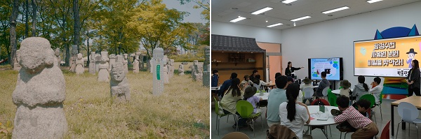 (좌) 온양민속박물관에서 전시 프로그램, (우) 경기도자박물관에서 교육 프로그램이 진행중이다. (사진제공: (사)한국박물관협회)