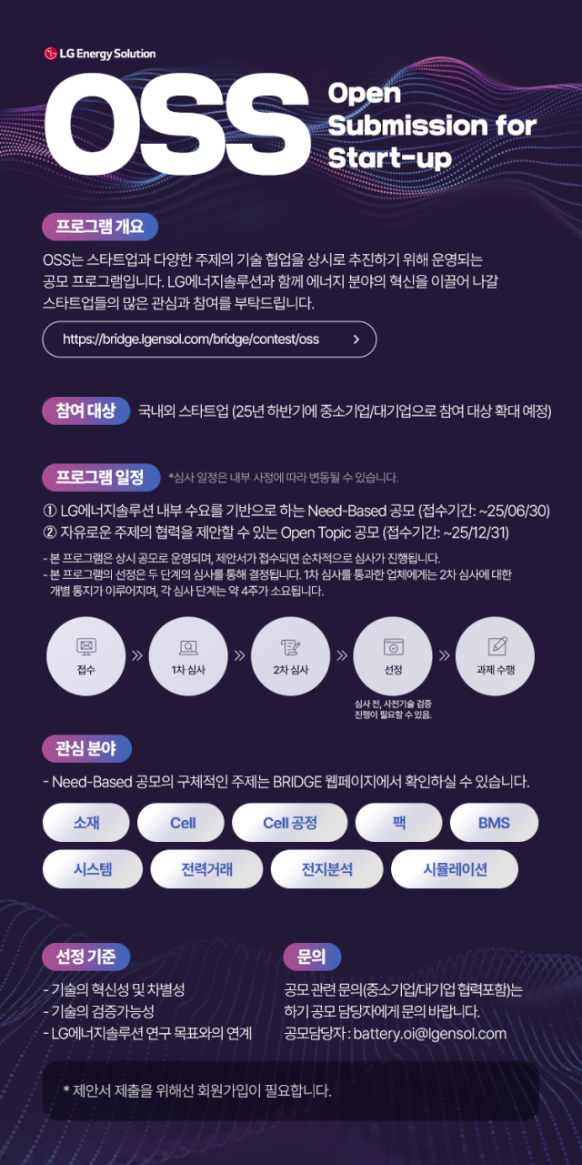 LG에너지솔루션 OSS 공모포스터. 사진 제공=LG에너지솔루션