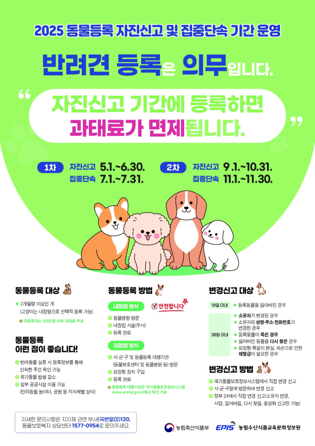 ‘2025 동물등록 자진신고 및 집중단속 기간 운영’ 관련 포스터. 사진제공=강북구