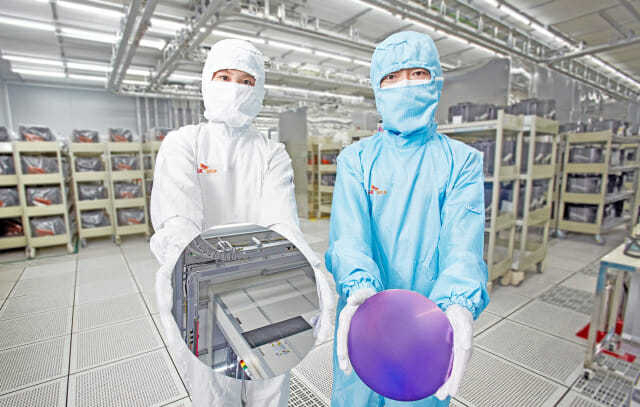 SK실트론의 웨이퍼. 사진제공=SK실트론