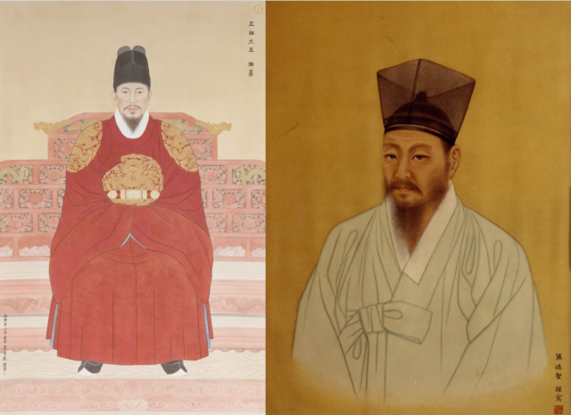정조(왼쪽)와 정약용의 표준 영정. 사진 제공=전통문화포털