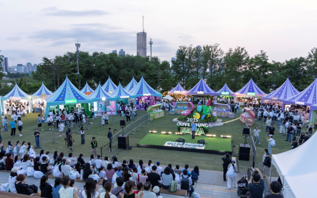 지난 21일 서울 용산구 노들섬 잔디광장에서 ‘2025 올리브영 페스타’ 콘텐츠 중 하나로 CJ문화재단과 CJ올리브영이 함께 기획한 어쿠스틱 라이브 공연 ‘올리브 그린 사운즈 with CJ문화재단’이 진행됐다. 사진 제공=CJ문화재단