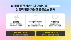 카카오, 자체 개발 언어모델 '카나나' 4종 오픈소스로 공개