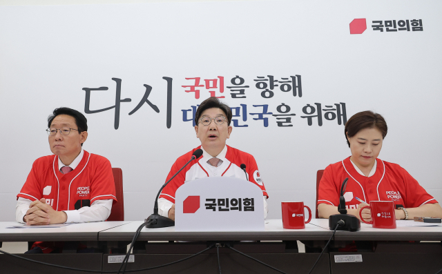 권성동 국민의힘 원내대표가 26일 국회에서 대선 현안 관련 기자간담회를 하고 있다. 연합뉴스