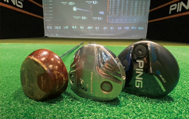 퍼시먼 우드(왼쪽), 2005년 우드, 2025년 핑 G440 맥스 우드.