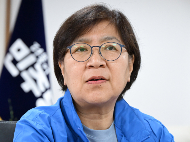 정은경 더불어민주당 총괄선대위원장이 서울 여의도 더불어민주당 당사에서 본지와 인터뷰를 갖고 있다. 성형주 기자