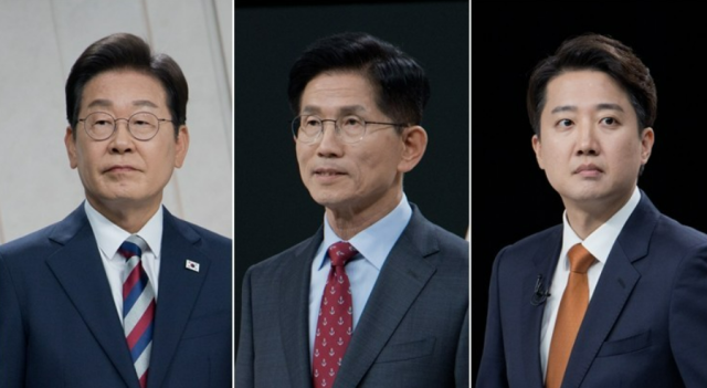 이재명(왼쪽부터) 더불어민주당, 김문수 국민의힘, 이준석 개혁신당 대선 후보. 국회사진기자단