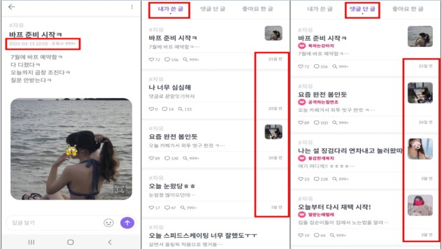 가짜 여성회원 게시글 일부. 사진 제공=공정위.