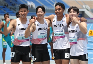 男 400m 계주, 예선 1위로 亞선수권 결선 진출