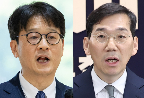 이창수(왼쪽) 서울중앙지검장과 조상원 4차장. 연합뉴스