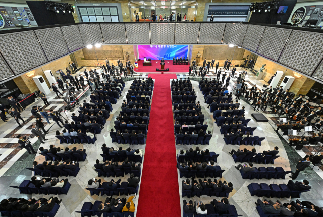 4일 서울 여의도 국회에서 제21대 이재명 대통령 취임선서식이 열리고 있다. 연합뉴스
