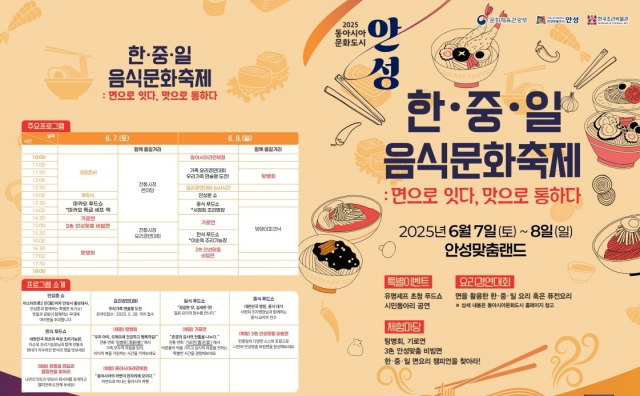 ‘2025 한중일 음식문화축제’ 안내 포스터. 이미지 제공 = 안성시