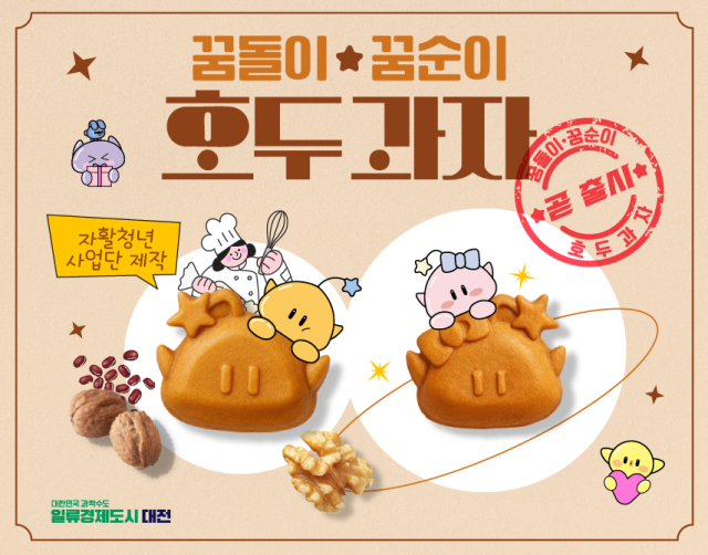 대전시가 대전의 대표 캐릭터 ‘꿈씨패밀리’를 활용해 개발·출시한 굿즈형 특화상품 ‘꿈씨 호두과자’. 사진제공=대전시