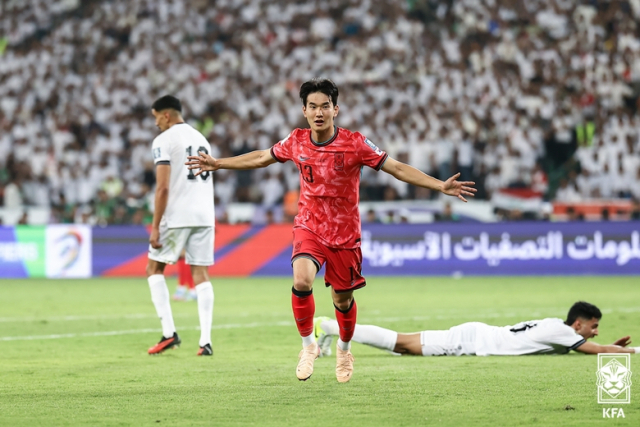 선제 결승골을 터뜨린 김진규. 사진 제공=대한축구협회
