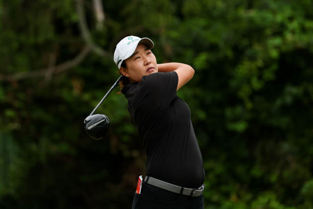 이일희가 8일 LPGA 투어 숍라이트 클래식 2라운드 14번 홀에서 티샷을 날리고 있다. AFP연합뉴스
