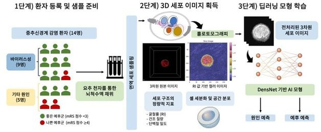 중추신경계 급성 염증 원인·예후를 예측하는 딥러닝 모델의 모식도. 사진 제공=세브란스병원