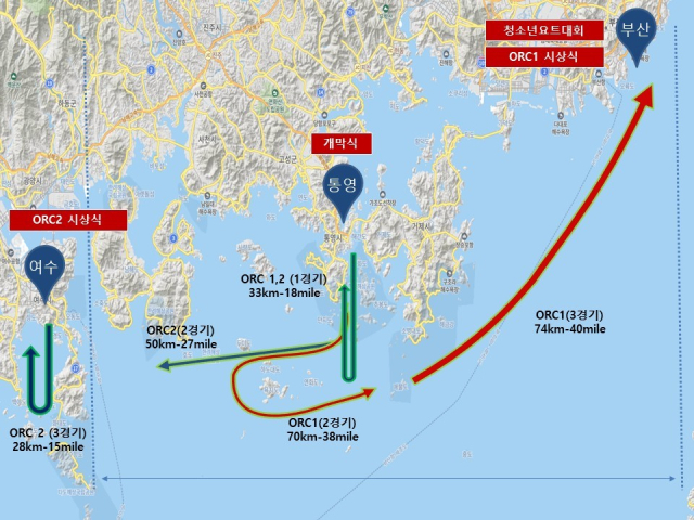 2025 남해안컵 국제요트대회 구간. 사진제공=부산시