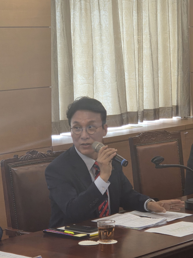 김민석 국무총리 후보자가 13일 서울 종로구 통의동 금융감독연수원에서 열린 밥상물가 안정을 위한 경청 간담회에서 발언하고 있다. 사진=김경택 기자