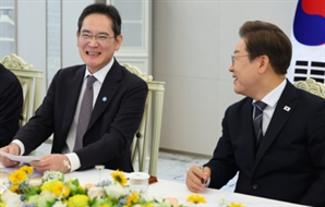 "대통령 자서전 읽어봤다"…이재용 회장 한마디에 李 대통령 '함박웃음'