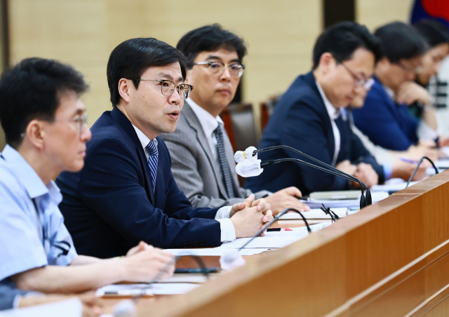 여한구 통상교섭본부장이 16일 정부세종청사에서 열린 대미 협상 TF 출범식에서 발언하고 있다. 사진제공=산업부