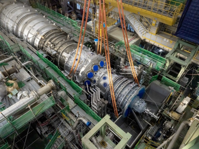 두산에너빌리티가 자체 개발한 380MW(메가와트)급 가스터빈 모델. /사진=연합뉴스