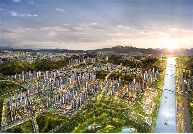 <에코메타시티·로열파크씨티·검단신도시, 10만 세대의 인천 최대 미래도시 조감도>