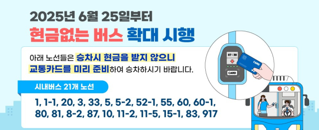 안양시 현금없는 버스 운행 안내문. 이미지 제공 = 안양시