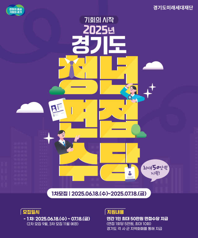 경기도 청년면접수당 모집 안내 포스터. 이미지 제공 = 경기도