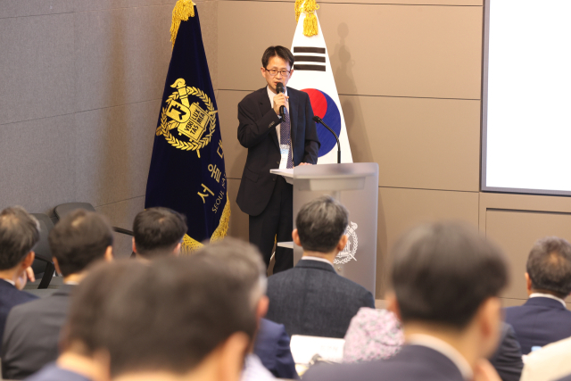 백승보 조달청 차장이 ‘2025 한국행정학회 하계학술대회’에서 축사를 하고 있다. 사진제공=조달청
