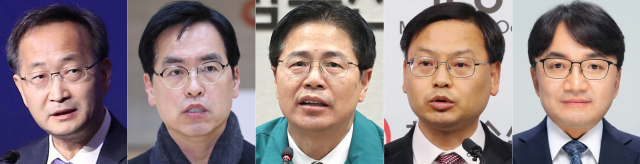 대통령실은 20일 이재명 대통령이 추가로 차관급 인사를 단행했다고 밝혔다. 왼쪽부터 김남중 통일부 차관, 김민재 행정안전부 차관, 강형석 농림축산식품부 차관, 김성범 해양수산부 차관, 김광용 행정안전부 재난안전본부장. 연합뉴스