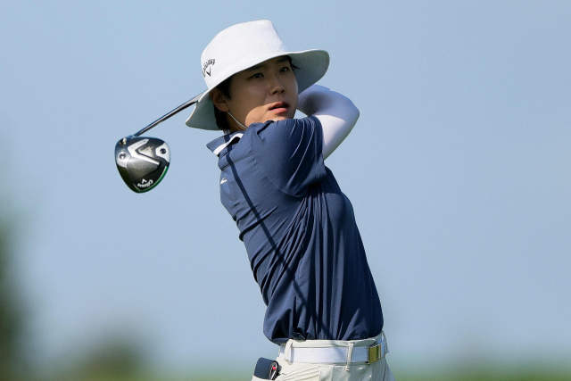 이소미가 21일 KPMG 여자 PGA 챔피언십 2라운드 6번 홀에서 티샷을 하고 있다. AFP연합뉴스