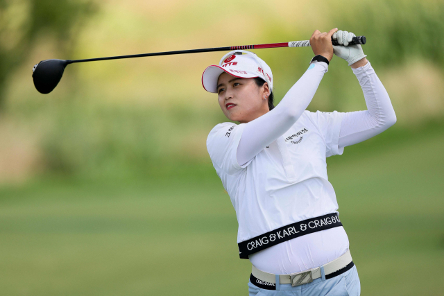 3라운드 2번 홀 티샷하는 최혜진. AFP연합뉴스