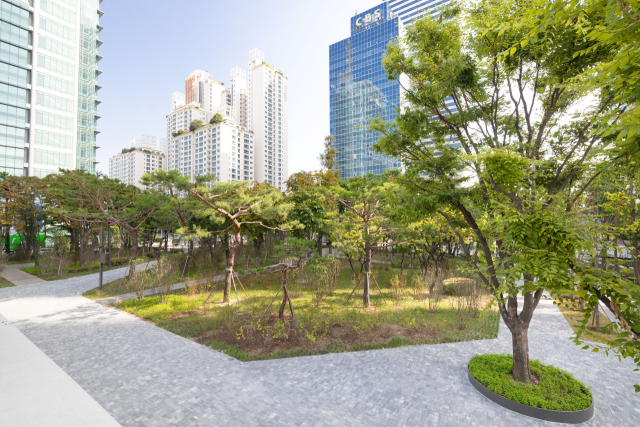 대한항공이 1차 그린 스카이패스(GREEN SKYPASS)로 도심 숲 조성에 참여한 서울 양천구 오목공원 전경. 사진제공=대한항공