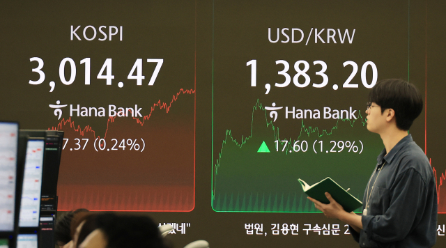 하나은행 딜링룸. 연합뉴스