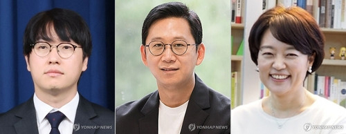 왼쪽부터 AI미래기획수석에 임명된 하정우 네이버클라우드 AI이노베이션 센터장, 과학기술정보통신부 장관 후보자로 임명된 배경훈 LG AI연구원 원장, 중소벤처기업부 장관 후보자로 임명된 한성숙 전 네이버 대표. 연합뉴스