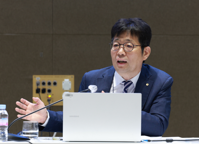 유상대 한국은행 부총재가 24일 서울 중구 한국은행 본부에서 열린 기자간담회에서 발언하고 있다. 사진 제공=한국은행